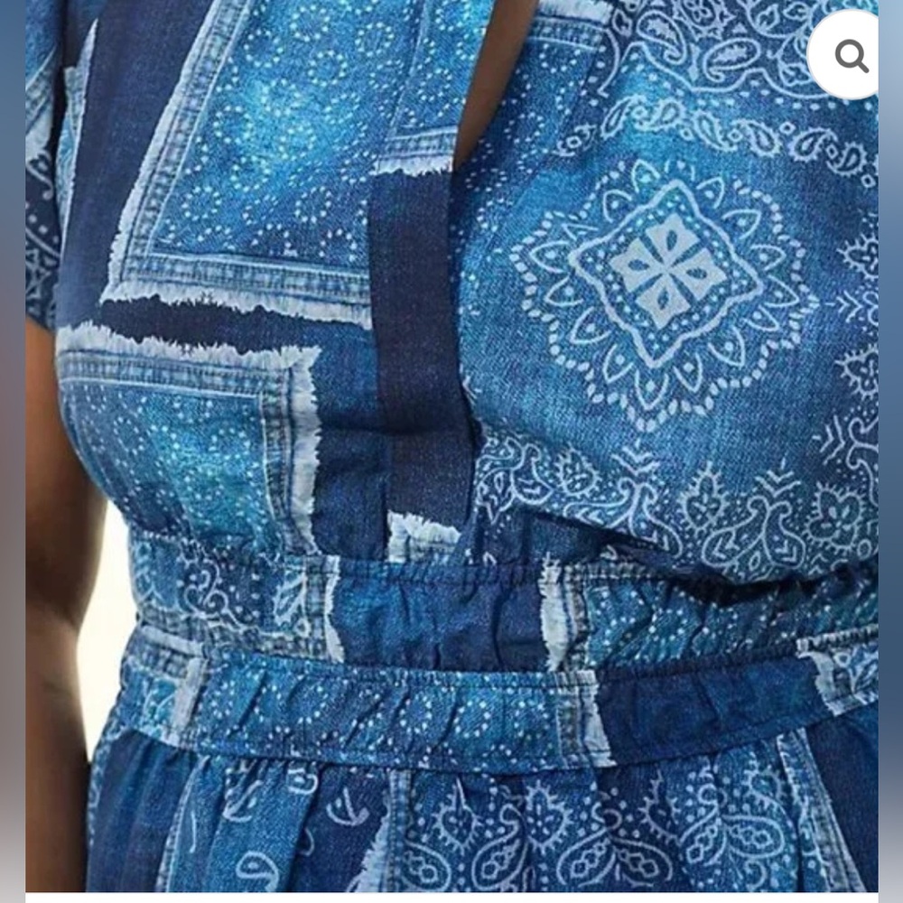 NWT Anthropologie The Somerset Bandana Patchwork Blue Maxi Dress - Picture 3 of 6